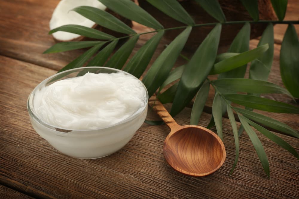 coconut oil on table