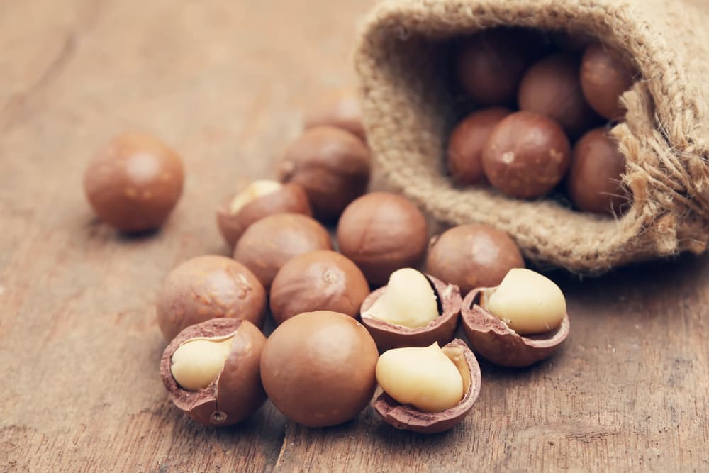 Nuts in a bag on the table