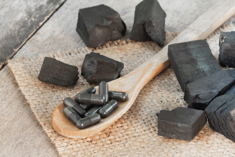 activated charcoal on table