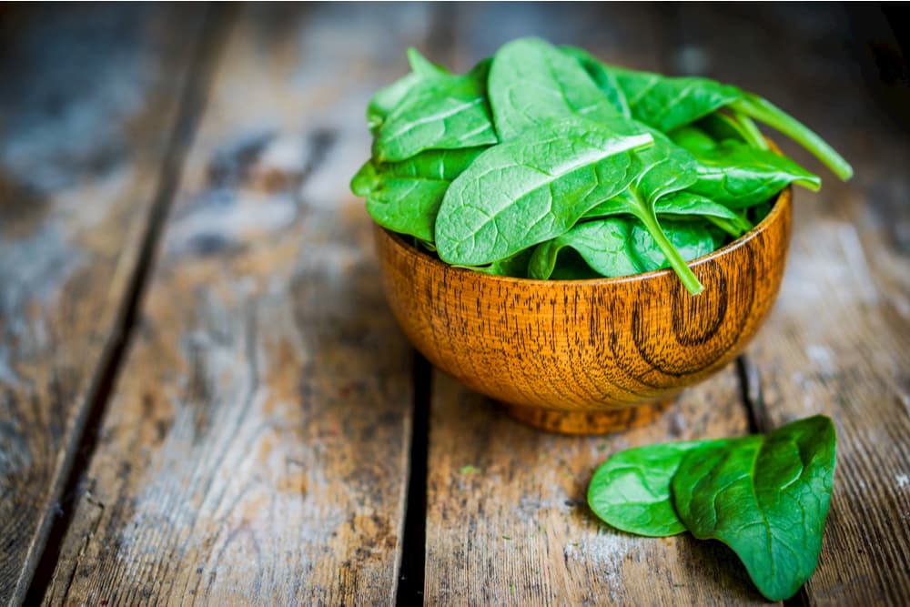 Spinach in a bowl