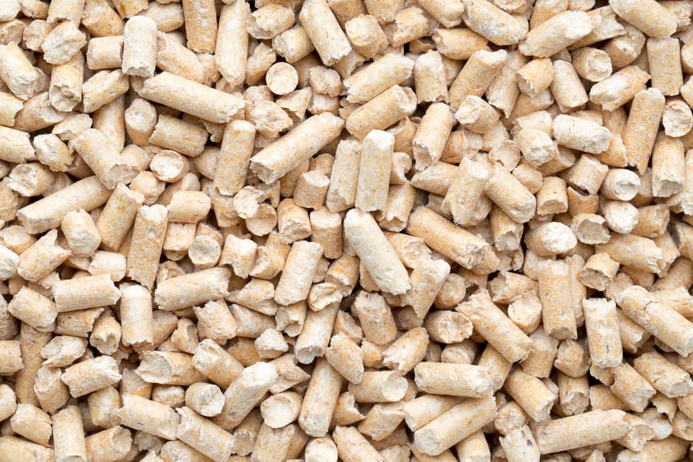 Wood pellets used in cat litter
