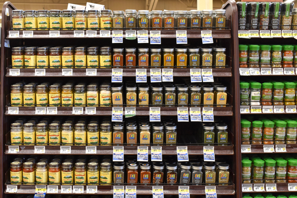 Supermarket spice aisle