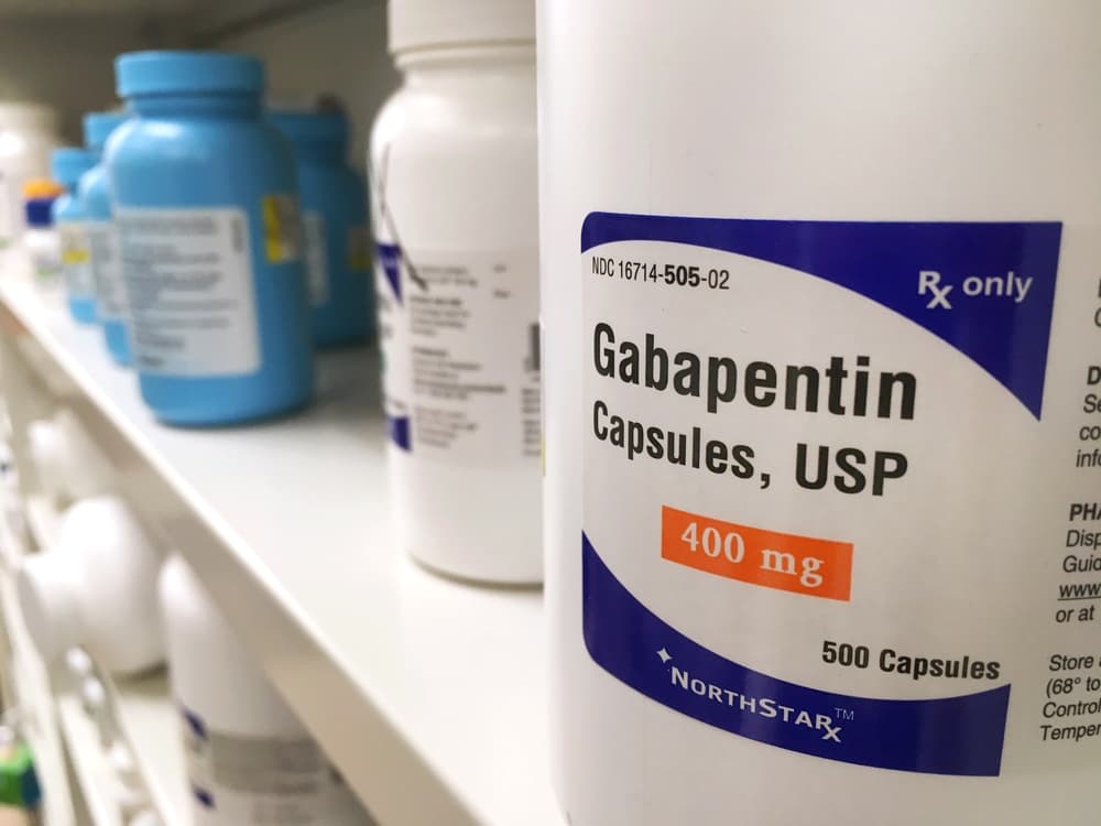 Gabapentin in bottle on shelf