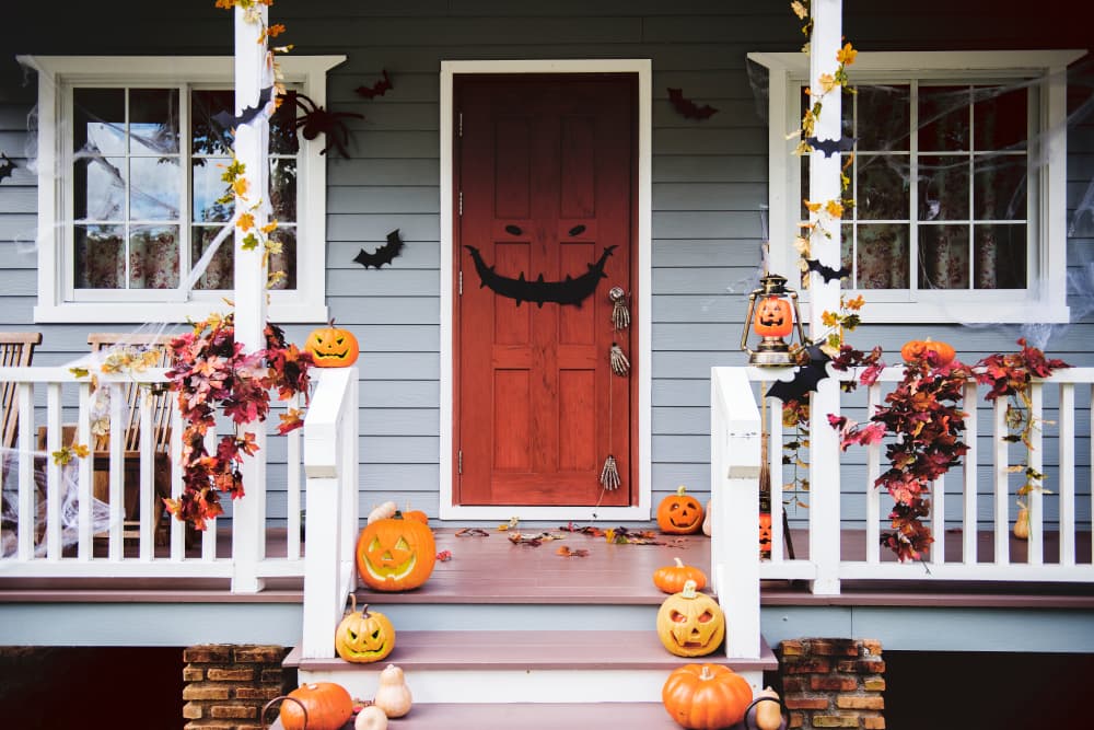 Home decorated with lots of Halloween fun