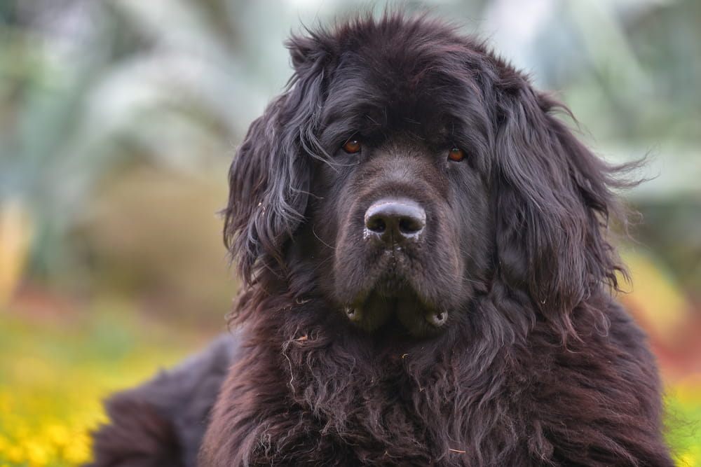Newfoundland dog outdoors
