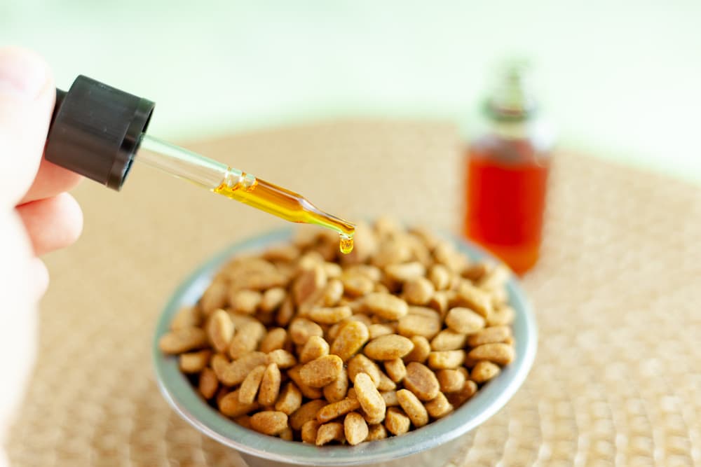Oil dropper and dog food