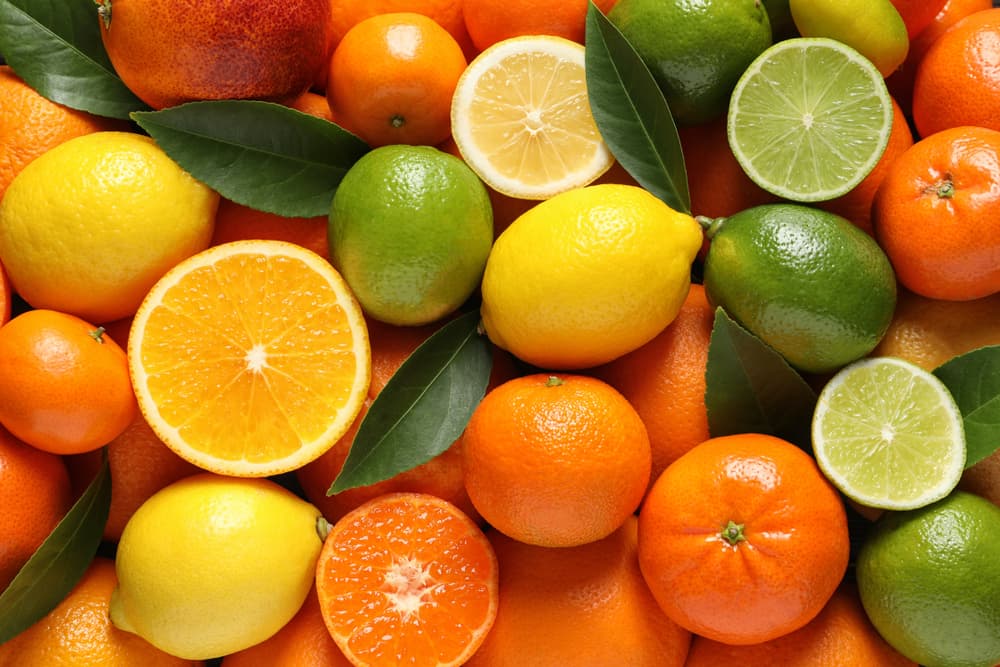 Close up photo of citrus fruits, a smell cats hate
