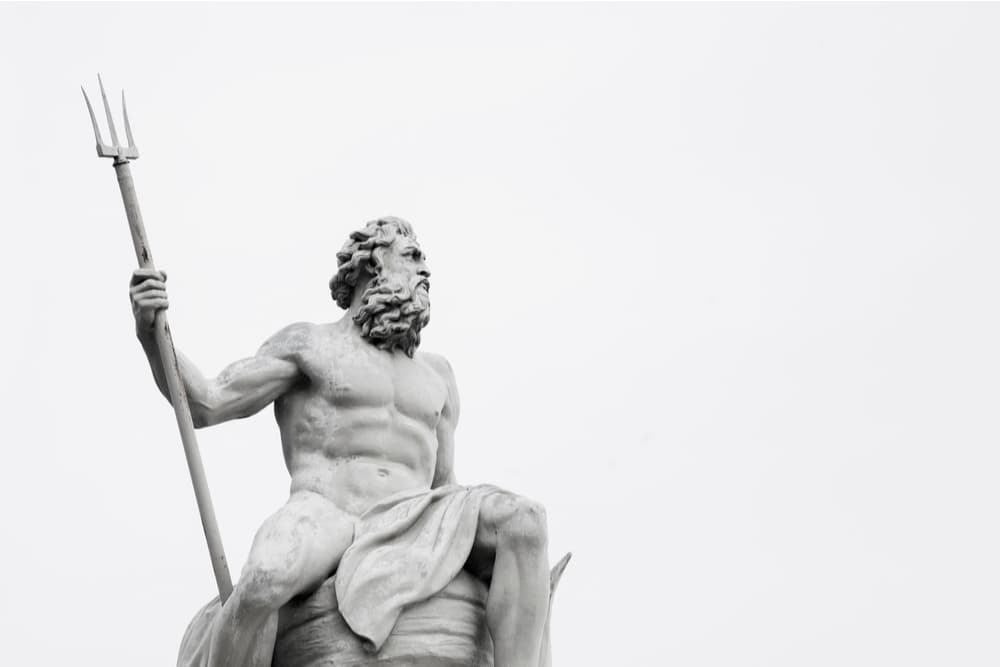 Greek statue with trident