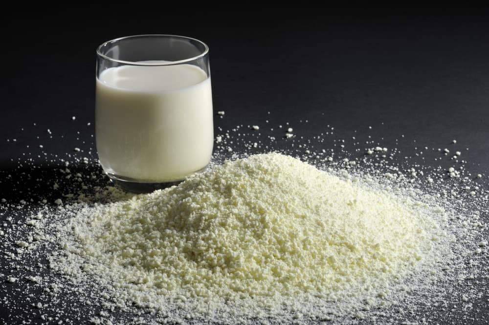 Milk powder on a table