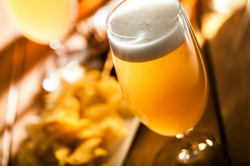 Glass of beer at party
