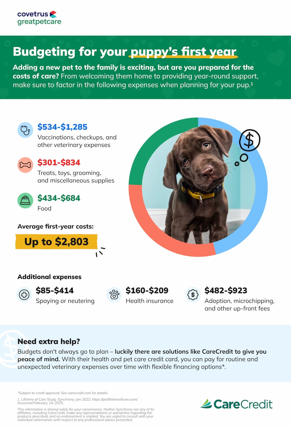 Budgeting for your puppy's first year infographic