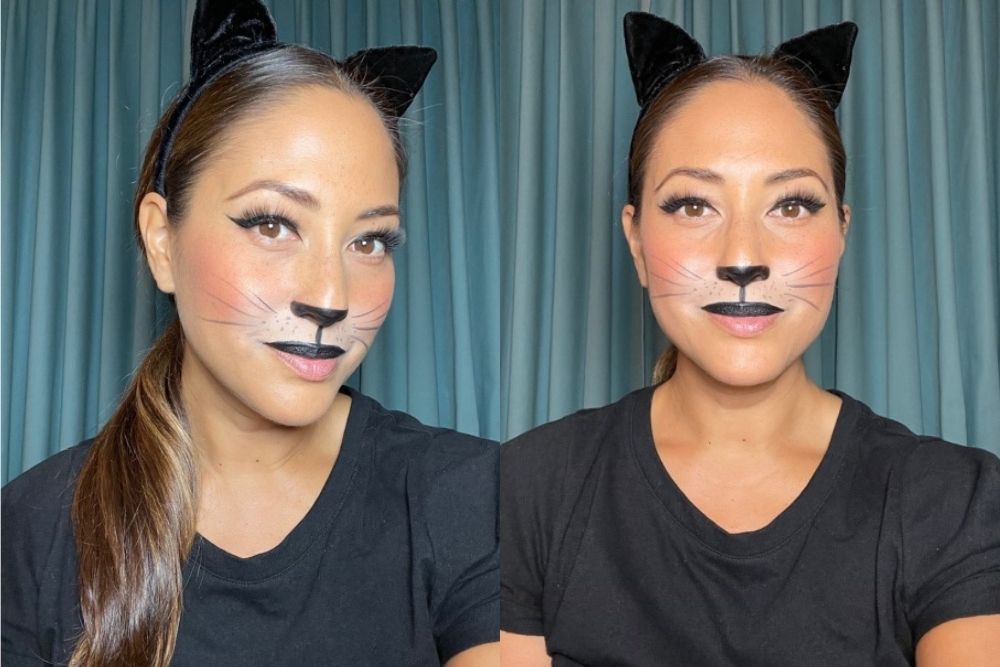 finished easy cat face paint
