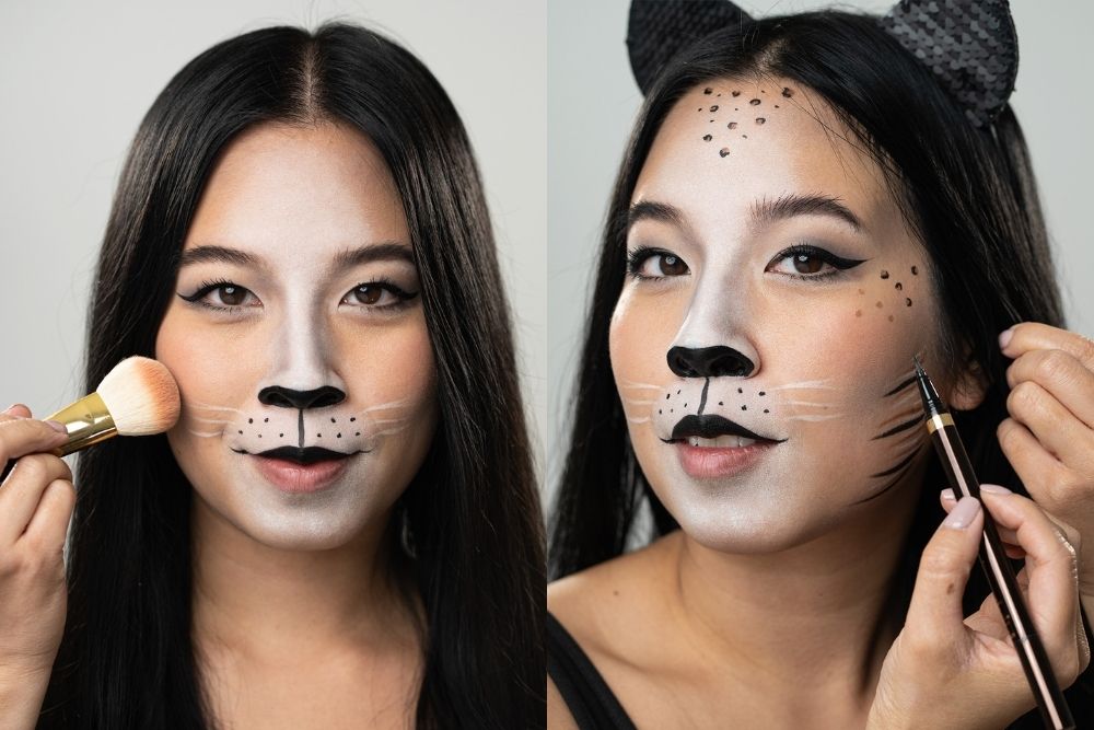 Leopard cat face paint