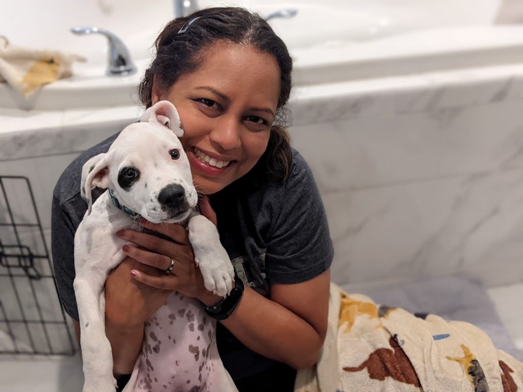 Jazzy with her foster mom