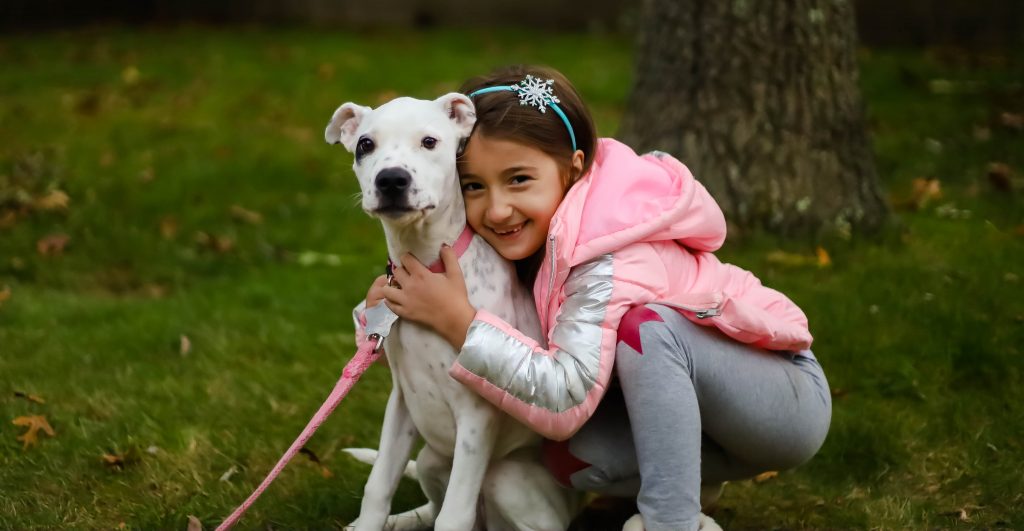Rosie with new adoptive family