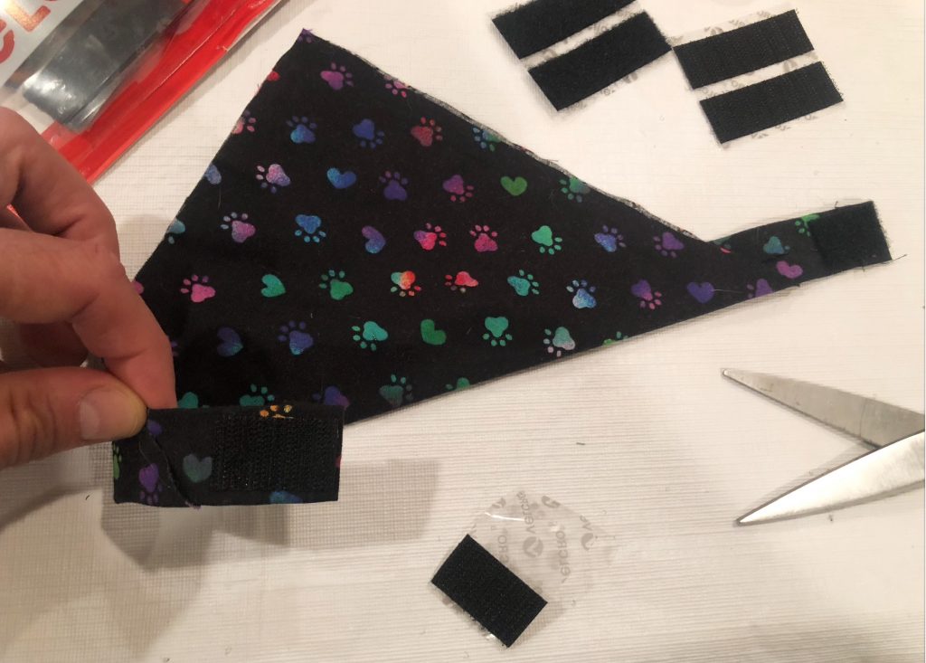 Velcro tape on dog bandana