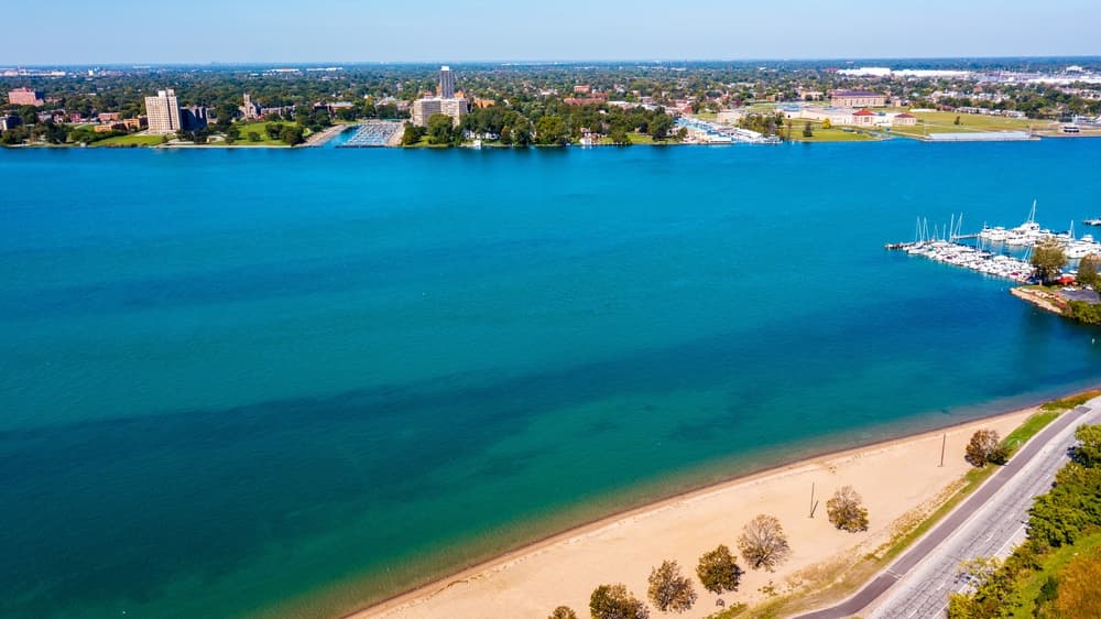 Belle Isle Beach in Michigan