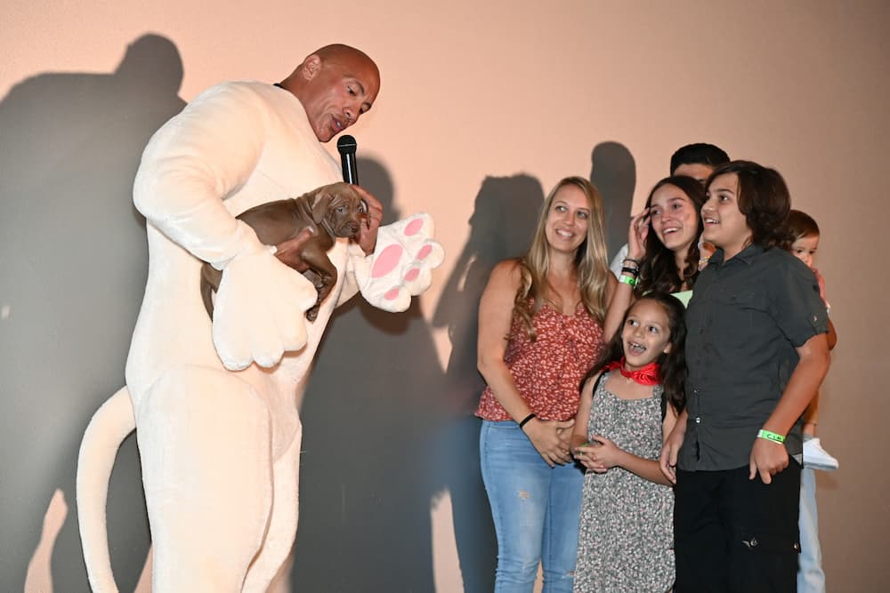 The Rock Changes Life of Family and Puppy at Movie Screening