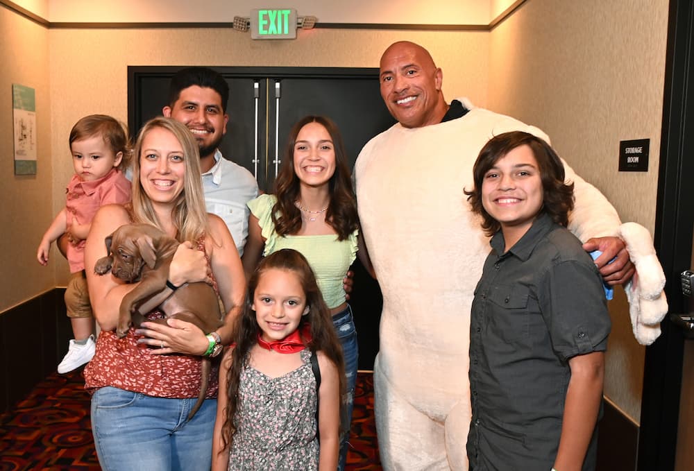 The Rock with family