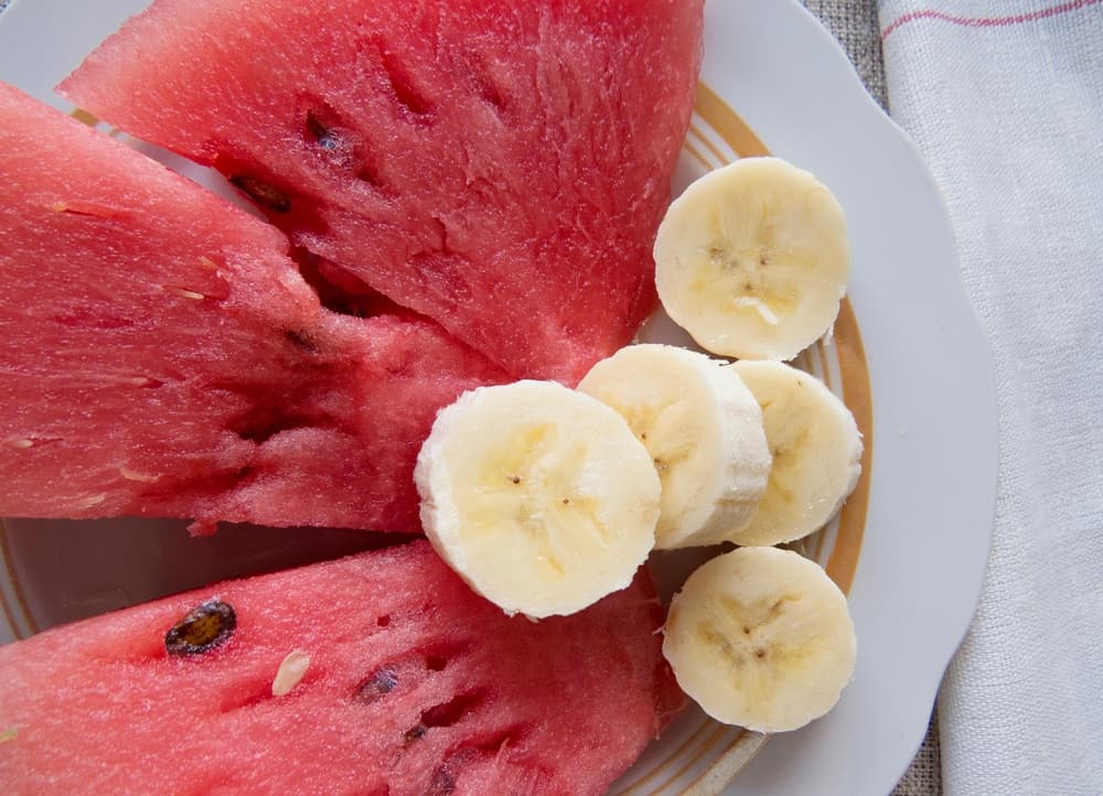 Watermelon and banana popsicle ingredients
