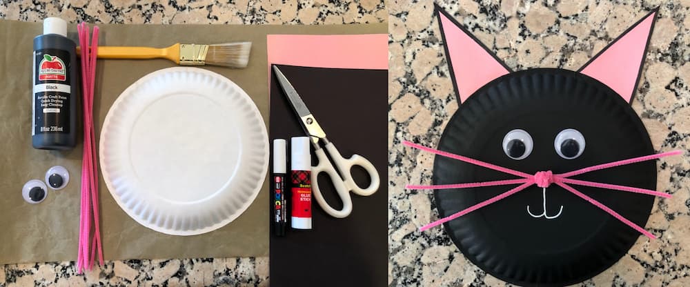 Cat Crafts for kids is a fun paper plate